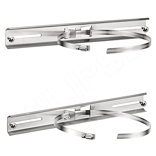 QILIPSU Pole Mounting Kits, 304 Stainless Steel 15.4" x 1.9" Brackets with Adjustable 2–8 Inch Clamps for Electrical Boxes, Devices, and Outdoor Applications by QILIPSU - Used condition - US$15.81