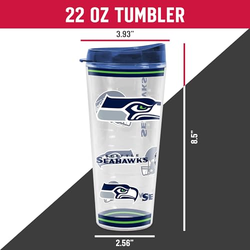 Image of Rico Industries NFL Football Seattle Seahawks Double Wall 20oz Tritan Tumbler