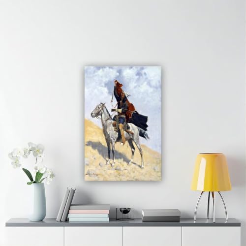Tableau sur toile Frederic Remington avec cadre en bois suspendu finition premium