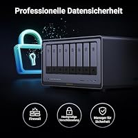 UGREEN NASync DXP8800 Plus 8-Bay Desktop-NAS, Intel i5 1235u 10-Core-CPU, 8 GB DDR5-RAM, eingebaut 128 GB SSD, 2 x 10GbE, 2 x M.2 NVMe-Steckplatz, 8K HDMI, 2 x TBT4 (ohne Festplatte) – Ansicht 7