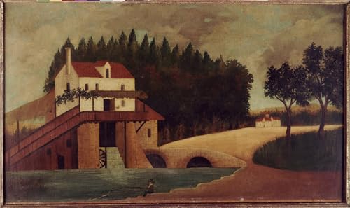 Pintura de Póster Artística en lienzo 60x90cm del molino de Henri Rousseau
