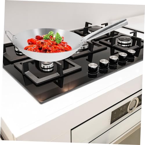Wok de acero inoxidable sin revestimiento compatible inducción miniatura 5