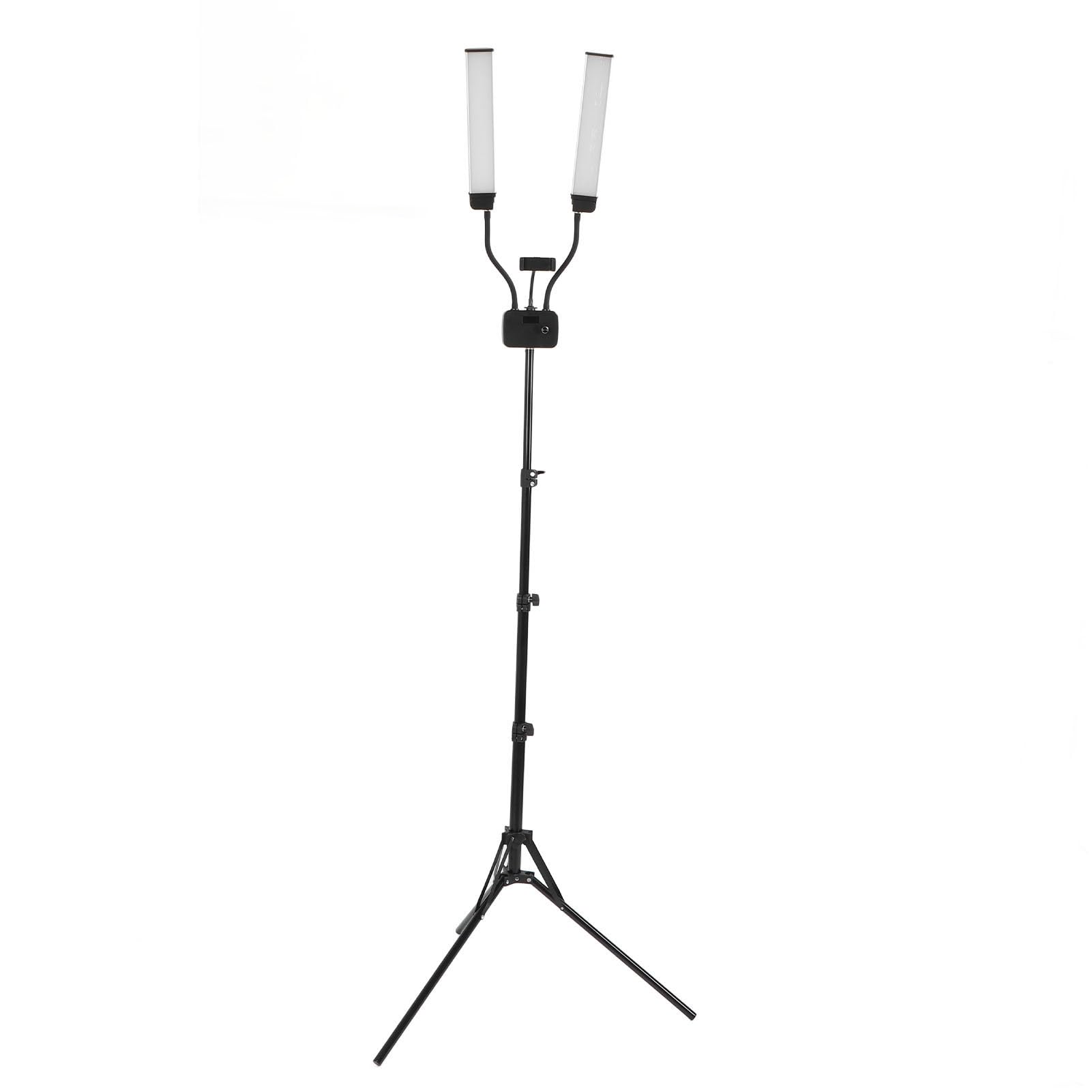 LED Fill Light,3000K?6500K Double Arms Live Streaming Light Photography Fill Light with Adjustable Tripod Stand for Video Photography Live Stream (US Plug)