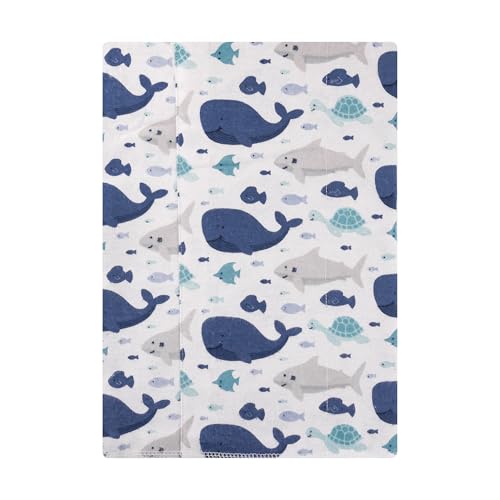 Image of Hudson Baby Cotton Flannel Burp Cloths 4-Pack, Sea Friends, One Size