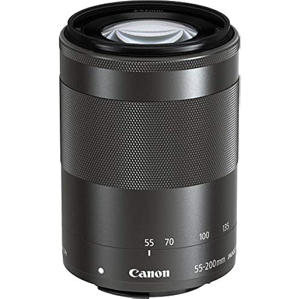 Canon EF-M 55-200 mm f:4.5-6.3 IS STM - Objetivo para Canon (Diámetro 52 mm), Negro