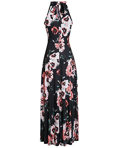 Image of STYLEWORD Women's Summer Floral Halter Maxi Dress Vacation Semi Formal 2026