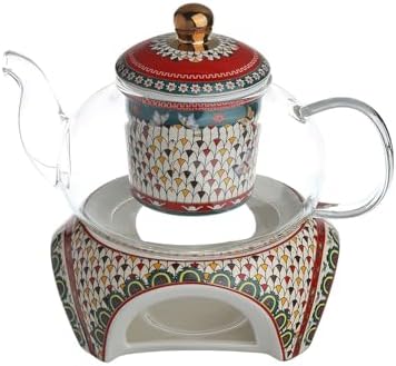 Lucky Art LIORA BONE Isıtıcılı Cam Demlik - Görsel 2