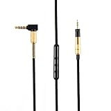 Câble audio de rechange compatible avec casque Sennheiser Momentum, Momentum On Ear, Momentum Over Ear HD4.30, noir avec micro