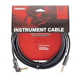 D'Addario Guitar Cable - Guitar Lead - Circuit Breaker Cable - Latching Cut-Off Switch to Mute When Changing Instrument - 20 Feet/7.62 Meters - Straight Ends/Right Angle - 1 Pack