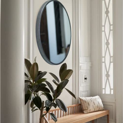 Image of Quality Glass Metal Frame Round Wall Mirror Royal Mirror Home Decorative Mirror Modern Mirror Living Room Mirror Wall Mirror Bathroom Mirror Size 30x30 inches Color Silver MF 52