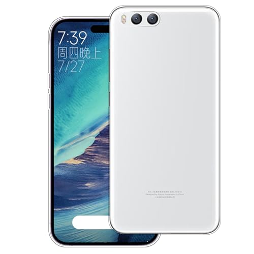 WUACYEAMING Cover per XIAOMI MI 6,Cover Case in Silicone Trasparente Ultra Sottile e Leggera, Anti Ingiallimento Custodia con Antiurto, Anti-Graffio e Retro TPU-(trasparente)