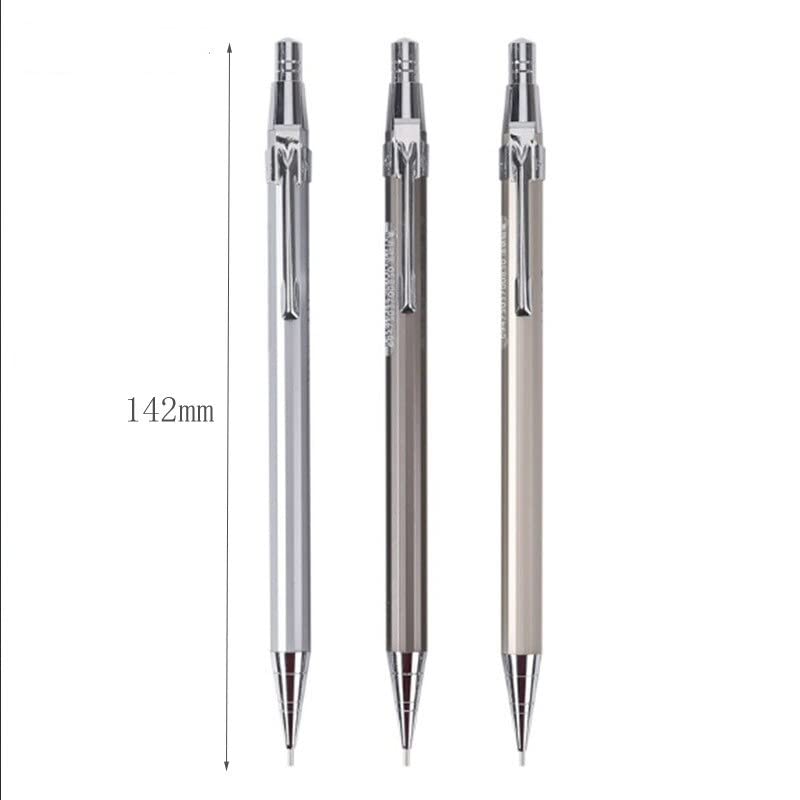 1 Stück silberner Metall-Druckbleistift 0,5 mm 0,7 mm, Minen für Schüler, Zeichen- und Schreibbedarf (0,7 mm) (0,7 mm)