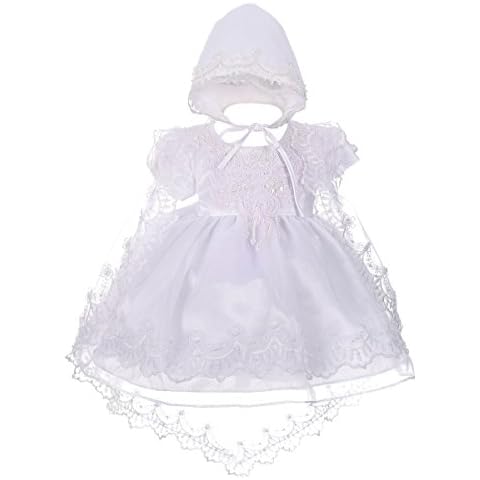 Lito Angels Vestido de Bautizo para bebé niña con Cuentas festoneadas Bordadas Cover