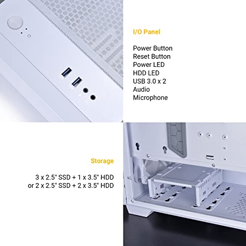 Image of Lian Li Lancool 205M Mesh Mid- Tower Computer Case /Gaming Cabinet - Snow | Support Micro ATX /Mini-Itx | Pre-Installed 2 X 140Mm Argb Pwm Front Fans - G99.Oe744Ms.in - White