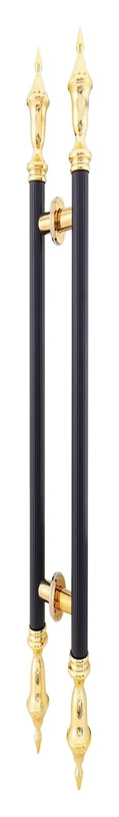 CWCQGH Push Pull Door Handle, Sliding Barn Door Handles, European Style H Shape Door Knob with Screws, for Glass/Shower/Wood Doors,Black-80cm(32inch)