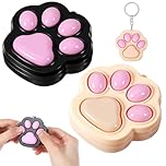 Matwsec 2 Pcs Cat Paw Fidget Keychain, Clicky Fidget Toys, Cute Mini Fidgets, Fidgets Clicker Anxiety and Stress Relief for Adults, Stocking Stuffers