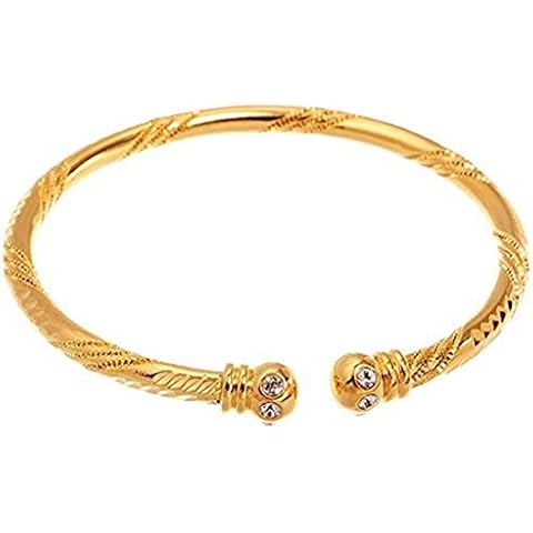 loyoe jewelry Classic Womens Twist Bracelet Cuff Bangle with Crystals Cover