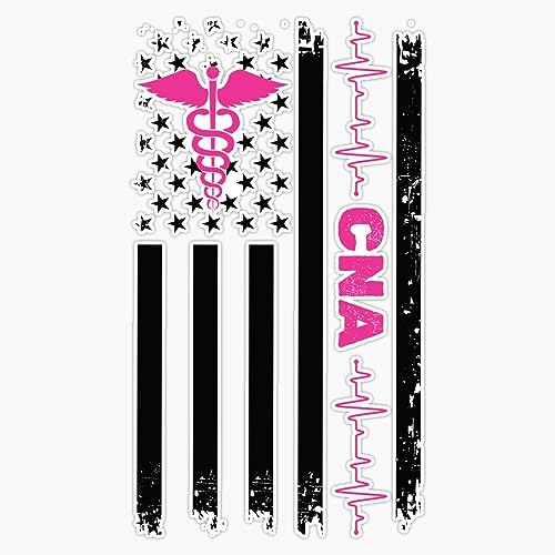 Cna Vintage Usa American Flag Certified Nursing Assistant Gift Funny Cna Nurse Sticker Bumper Sticker Vinyl Decal 5