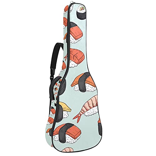 Housse de guitare à motif sushis avec bandoulière pour vos trajets quotidiens au conservatoire