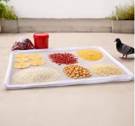 Extra Large Papad Drying Cloth (90x120 CM). Designed with a Protective mesh net and Zip Closure, it Keeps Your Food Safe from dust, Birds, and Insects While Allowing Proper (Pack of-1)-image-17