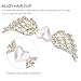ABOOFAN Angel Wing Hair Clip with Rhinestone and Pearl Elegant Hair Accessories for Women Bridal Wedding Party Hairpin 5.19In