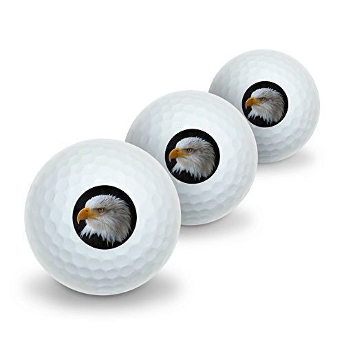 GRAPHICS & MORE Stoic Bald Eagle Novelty Golf Balls 3 Pack