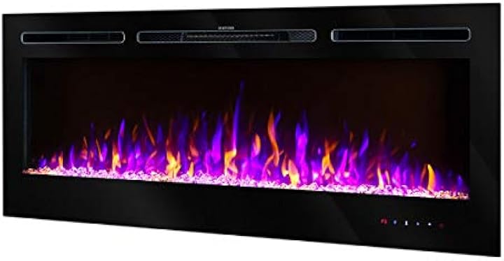 Camino elettrico hermes potenza 1500w da incasso nel muro telecomando fiamma colorata art flame B087QGW2PH