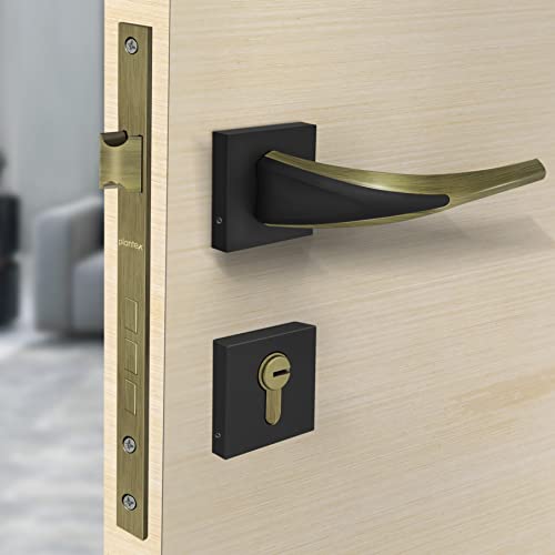 Image of Plantex Triple Security Door Lock for Home /Main Door Lock Set with 3 Years of Warranty by Plantex /Mortise Lock for Door with Brass Lock Body & Cylinder(7026 - Brass Antique)