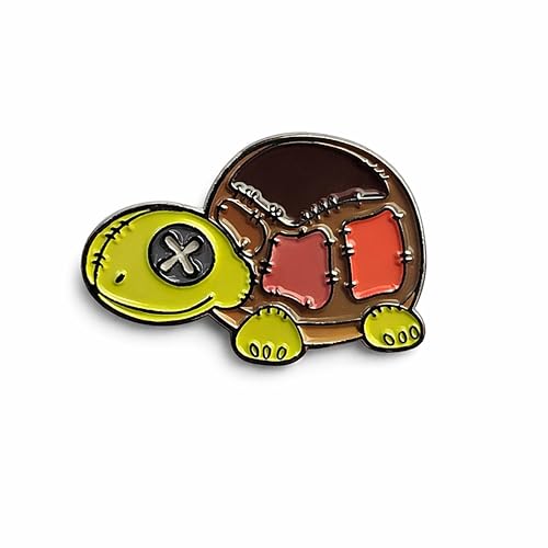 Image of Kolorspun Patchwork Turtle Enamel Lapel Pin