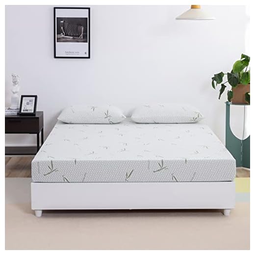 6 Inch Memory Foam Mattress Medium-Firm Feel with Bamboo Cover, Breathable Bed Mattresses with CertiPUR-US Certified, Queen