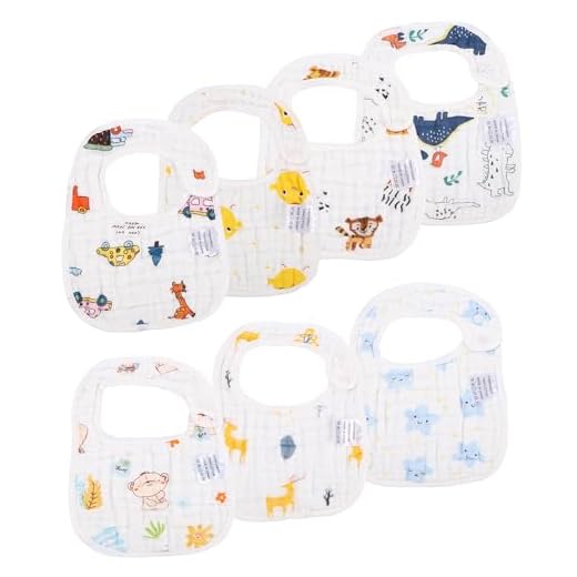 Toaren Lote de 7 Baberos de Bebé,Baberos Bebé Impermeables Baberos Drool Baberos Impermeables de Algodón Baberos Ajustables con Botón de Presión,Unisex para de 0 a 36 Meses Bebés Niños Niña Multicolor