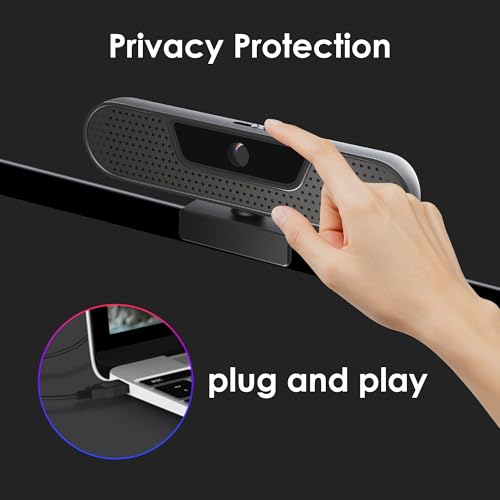 VIZOLINK W4GS 2K Webcam avec Microphones, HD Webcam 1080P 60FPS, Réduction du Bruit, Autofocus, Correction de la Lumière, Plug&Play, Privacy Cover, Trépied, pour Livestream, Conférence, Chat Vidéo – vue 7