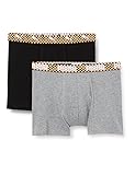 PUMA Boys Logo Grid Boxer Boxershorts, Black/orange Combo, 176 (2er Pack)
