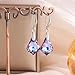 Women's Crystal Earrings Pair Fashion Long Vintage Temperament Earring Jewelry for Women Durable (Baroque Maple Leaf Earrings Blue)