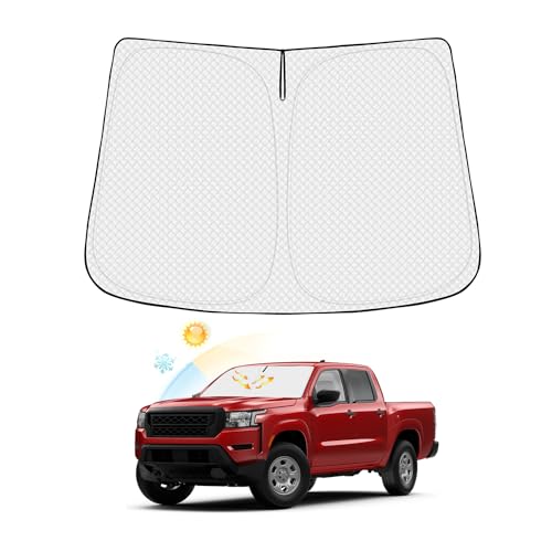 Image of Canvcle Windshield Sun Shade for 2022-2025 2026 Nissan Frontier Accessories Thicken 6-Layer Front Window Sunshade Cover Sun Visor Protector Foldable Block UV Rays Keep Vehicle Cool