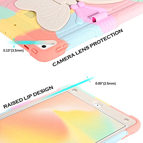 YINLAI for iPad 6th Generation Case iPad 9.7 Inch 5th Gen 2018/2017 /iPad Air 2/ Pro 9.7 Tablet Case with Butterfly Kickstand Pencil Holder Girls Kid Shockproof Protective Cover,Colorful Rose Gold - Image 4