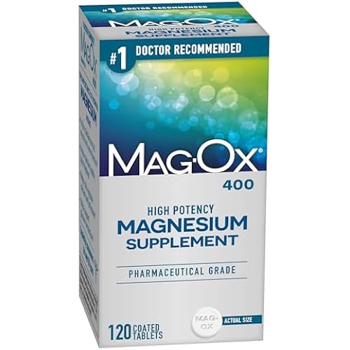 Mag-Ox Magnesium Supplement, Pharmaceutical Grade Magnesium Oxide 483mg, Most Concentrated Form of Magnesium, 120 Tablets