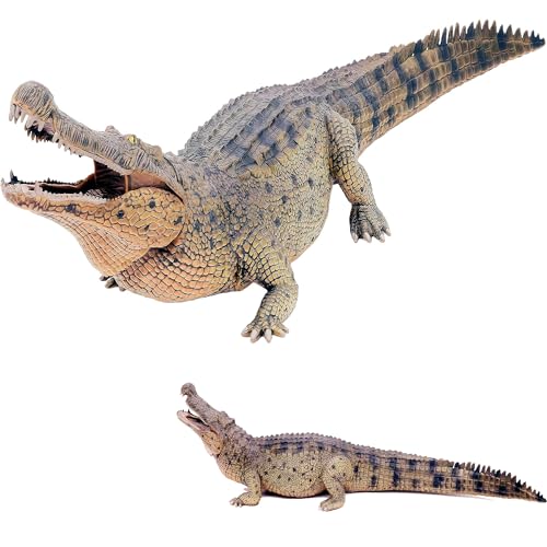 Gemini&Genius Giant Crocodile Toy, Realistic Alligator Action Figure, Wildlife Alligator with Moveable Jaw Figure Gift, Display and Collectible Toy...