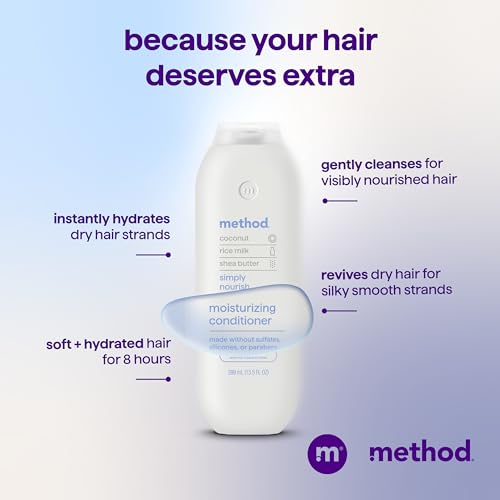 Image of Method Moisturizing Conditioner, Simply Nourish - Revitalizes Dry Hair, Safe for Color-Treated Hair - Sulfate Free and Cruelty Free - 13.5 oz, Pack of 3