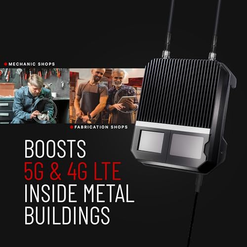 Image of weBoost Metal Building 200 Cell Signal Booster Kit - 10,000 sqft -LPDA /Dome | 5G /4G LTE | For Urban & Suburban Areas | Buildings with Metal Roofs | Supports All U.S. Carriers | FCC Approved