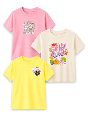 Image of Kidbea Bamboo Kids T-Shirt Ultra-Soft Premium Half Sleeve Graphic Tee for Girls, Casual Summer Wear for Toddlers & Kids