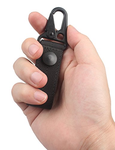 Xtacer Tactical Molle Key Ring Gear Key Keeper Keychain Snap Secure Belt Webbing Keychain (Black, Pack Of 4) #TOP4
