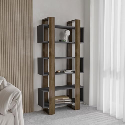 Bookshelf Taglia Unica antracite noce