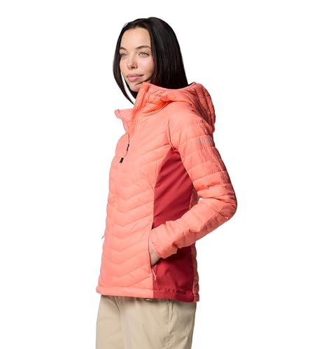 Columbia Women's Powder Pass 2 Hybrid Hooded Jacket, Hooded Puffer Jacket, Alpenglow/Daredevil, S - Afbeelding 4