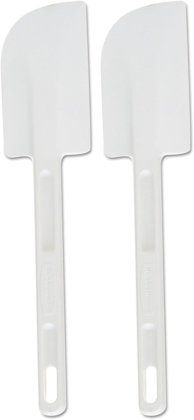 Rubbermaid Commercial Products Cold Temperature Scraper Spatula, White, 9.5 Inch, Clean-Rest Design