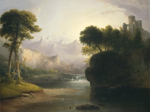 Pintura lienzo arte con acabado premium del paisaje de Doughty para despachos