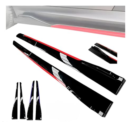 La Mejor Recopilación de Faldones para capazos . 30 Vmingo Faldón Lateral Estilo Carrocería del Automóvil Estribo Lateral Reemplazo Falda Universal ABS Negro Brillante Filo de Color (Negro Filo Rojo, 192 cm)