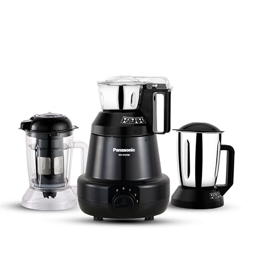 Image of Panasonic Heavy Duty Mixer Grinder MX-GC3590 (Black) Powerful 900W | 19000-RPM | 3 Jars - Stainless Steel Multipurpose Chutney-Mill-& Blender Jars| Warranty 2 Years on Product & 5 Years on Motor