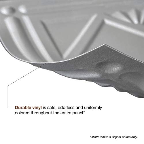 Fasäde Traditional Style/Pattern 1 Decorative Vinyl Backsplash Panel In Matte White (One 18" X 24" Panel) #TOP5