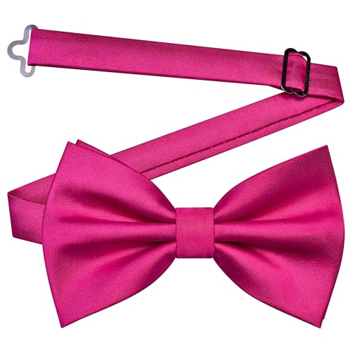 Image of GUSLESON Men's 3-pc Solid Color Bow Tie Gift Set - Double‑Fold Pre-Tied Bow Tie, Pocket Square, Cufflinks - Wedding Formal Party